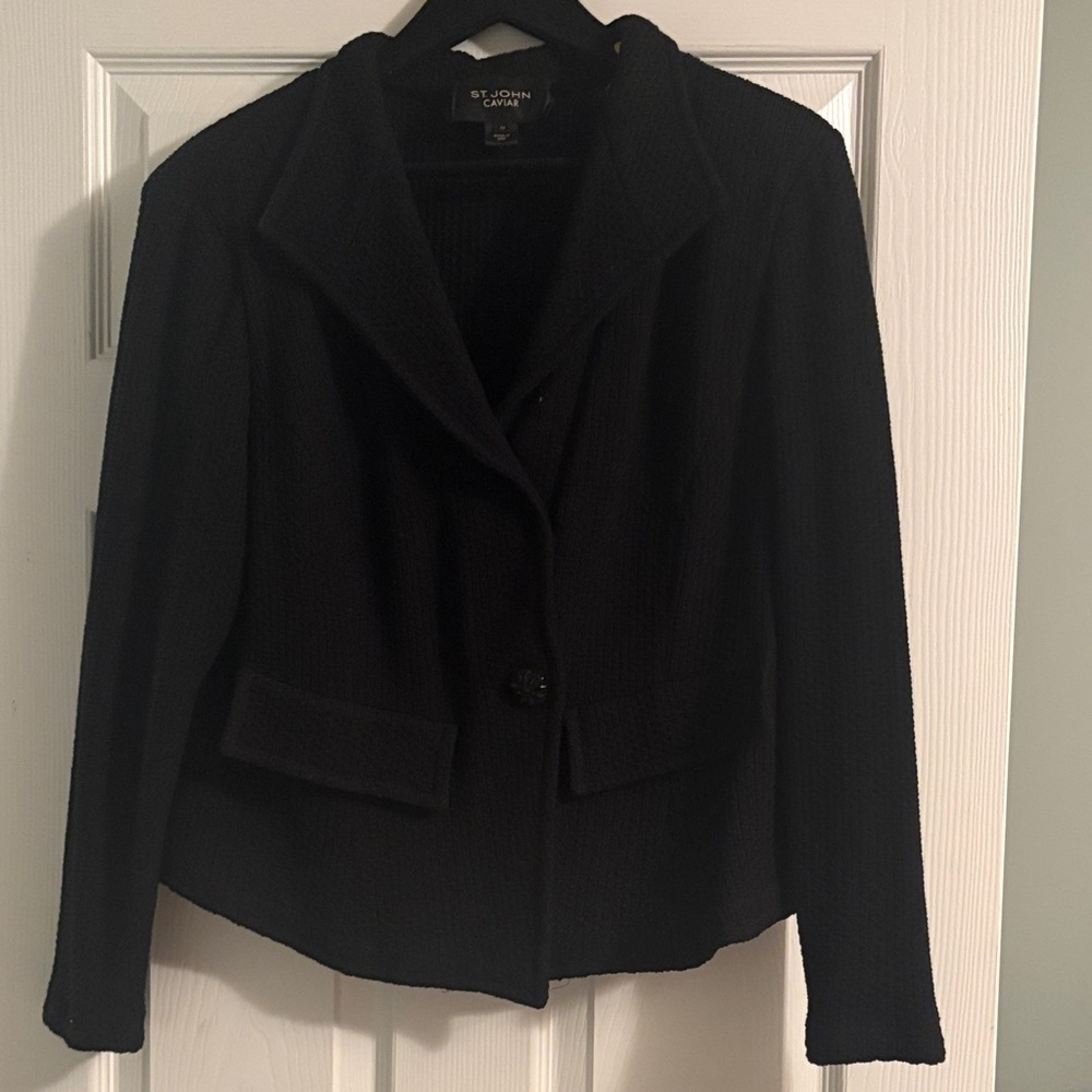 St John Caviar Size 14 collared jacket- lightweight- - Picture 2 of 7